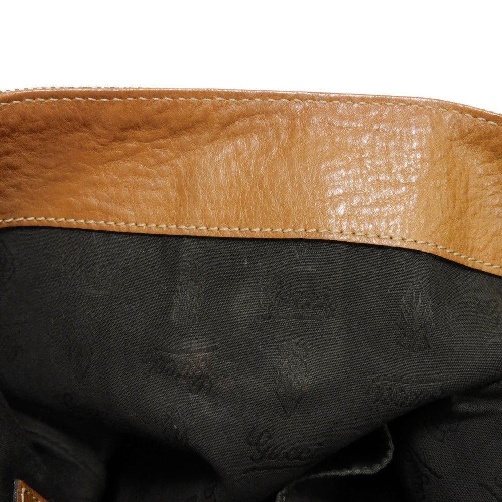 GUCCI Tote Bag 247237 GG canvas x calf leather beige Brown Bucket GG canvas Interlocking G tote Women Used Authentic