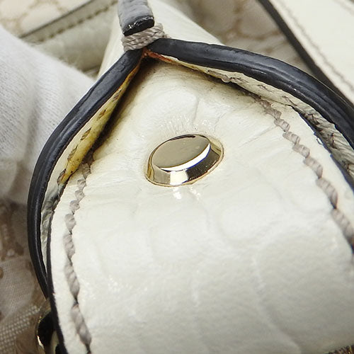 CELINE Handbag 162712BLN.02BE Canvas, Leather beige Pillow small Women Used Authentic