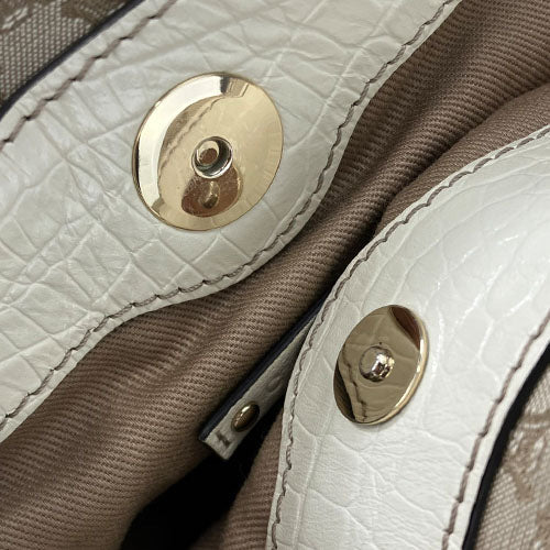 CELINE Handbag 162712BLN.02BE Canvas, Leather beige Pillow small Women Used Authentic
