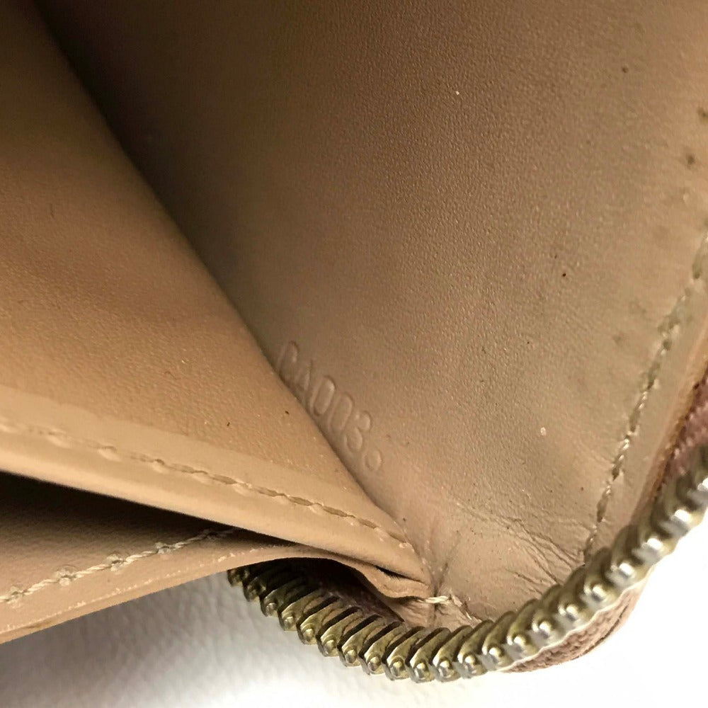 LOUIS VUITTON Long Wallet Purse M91470 Patent leather beige Vernis Zippy wallet Women Used Authentic