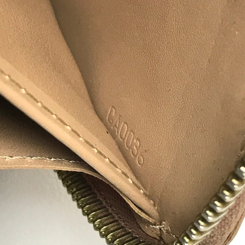 LOUIS VUITTON Long Wallet Purse M91470 Patent leather beige Vernis Zippy wallet Women Used Authentic
