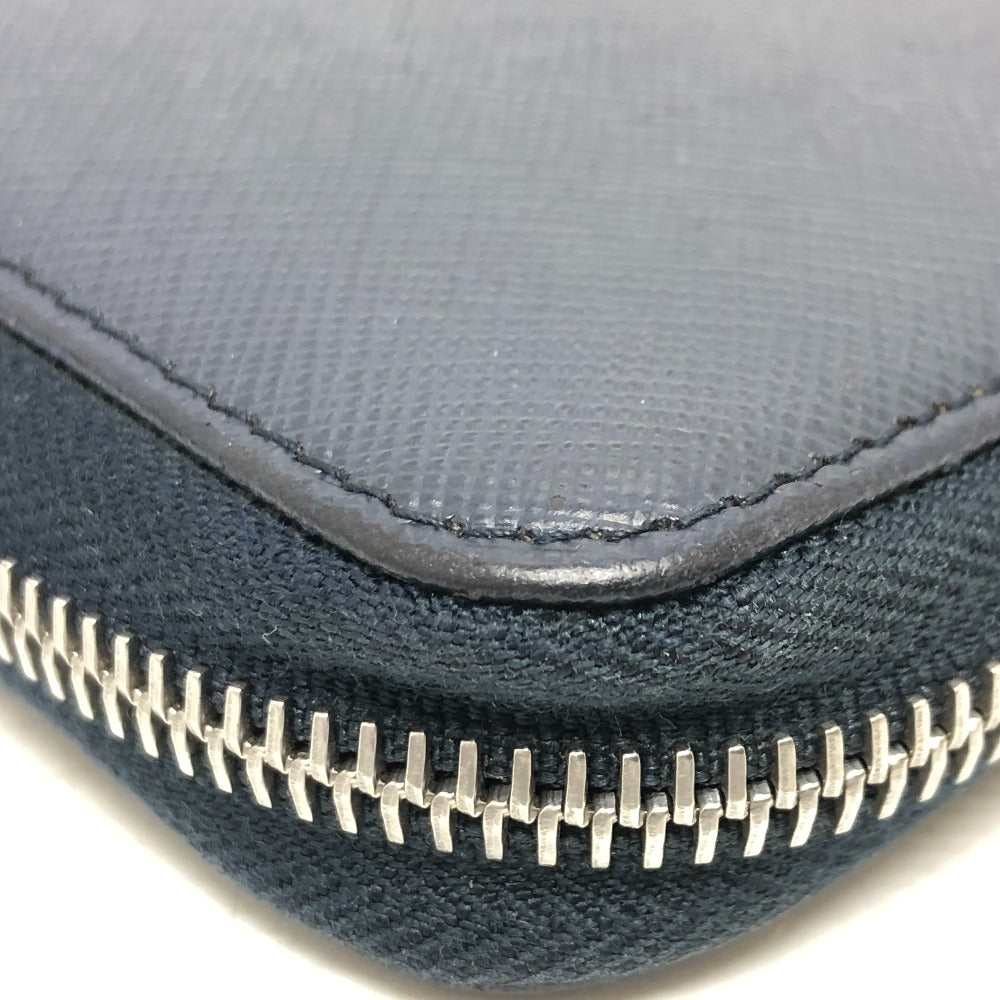 PRADA Long Wallet Purse 2ML188 Safiano leather blue logo unisex(Unisex) Used Authentic