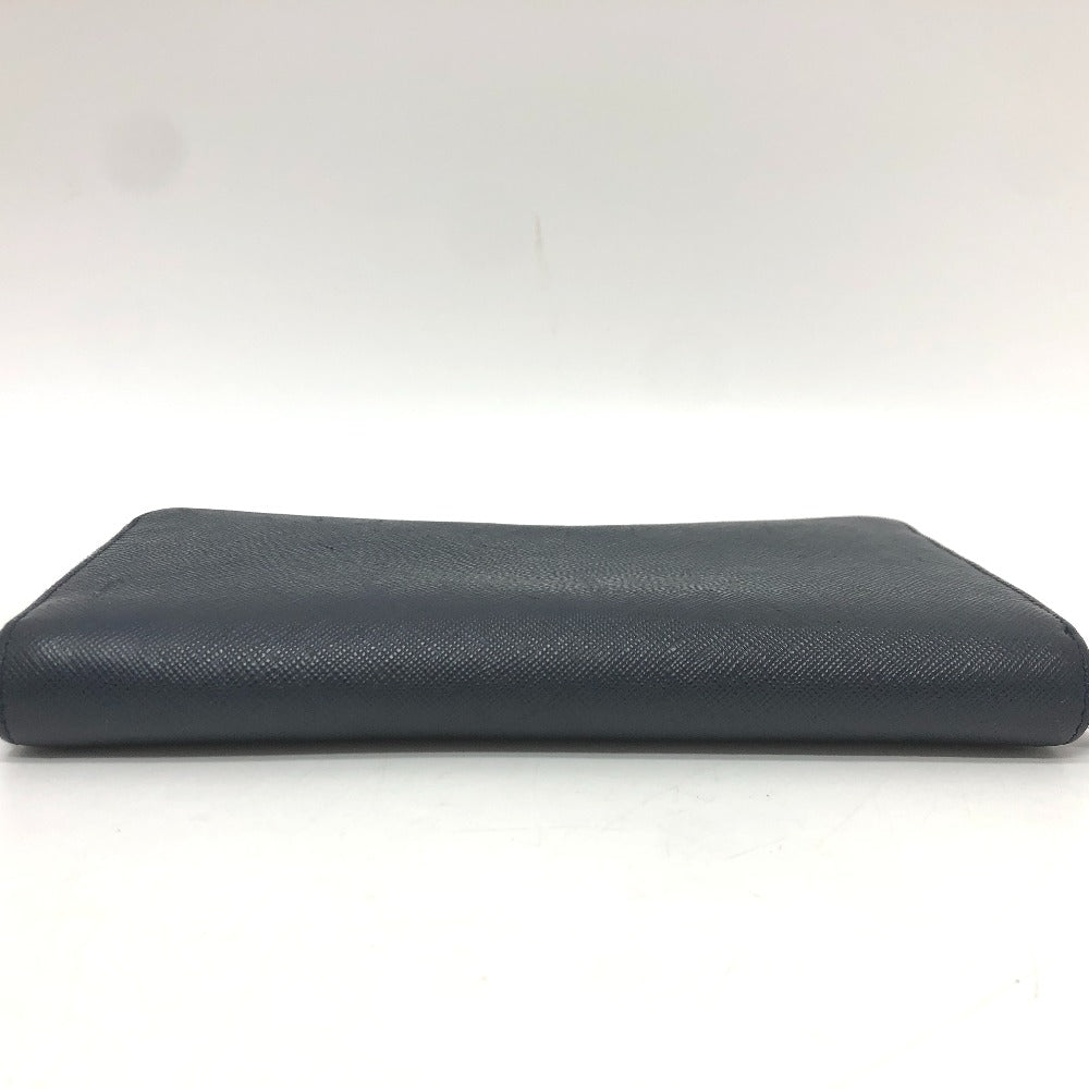 PRADA Long Wallet Purse 2ML188 Safiano leather blue logo unisex(Unisex) Used Authentic