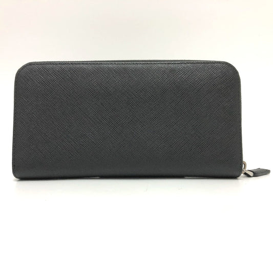 PRADA Long Wallet Purse 2ML317 Safiano leather black logo Women Used Authentic