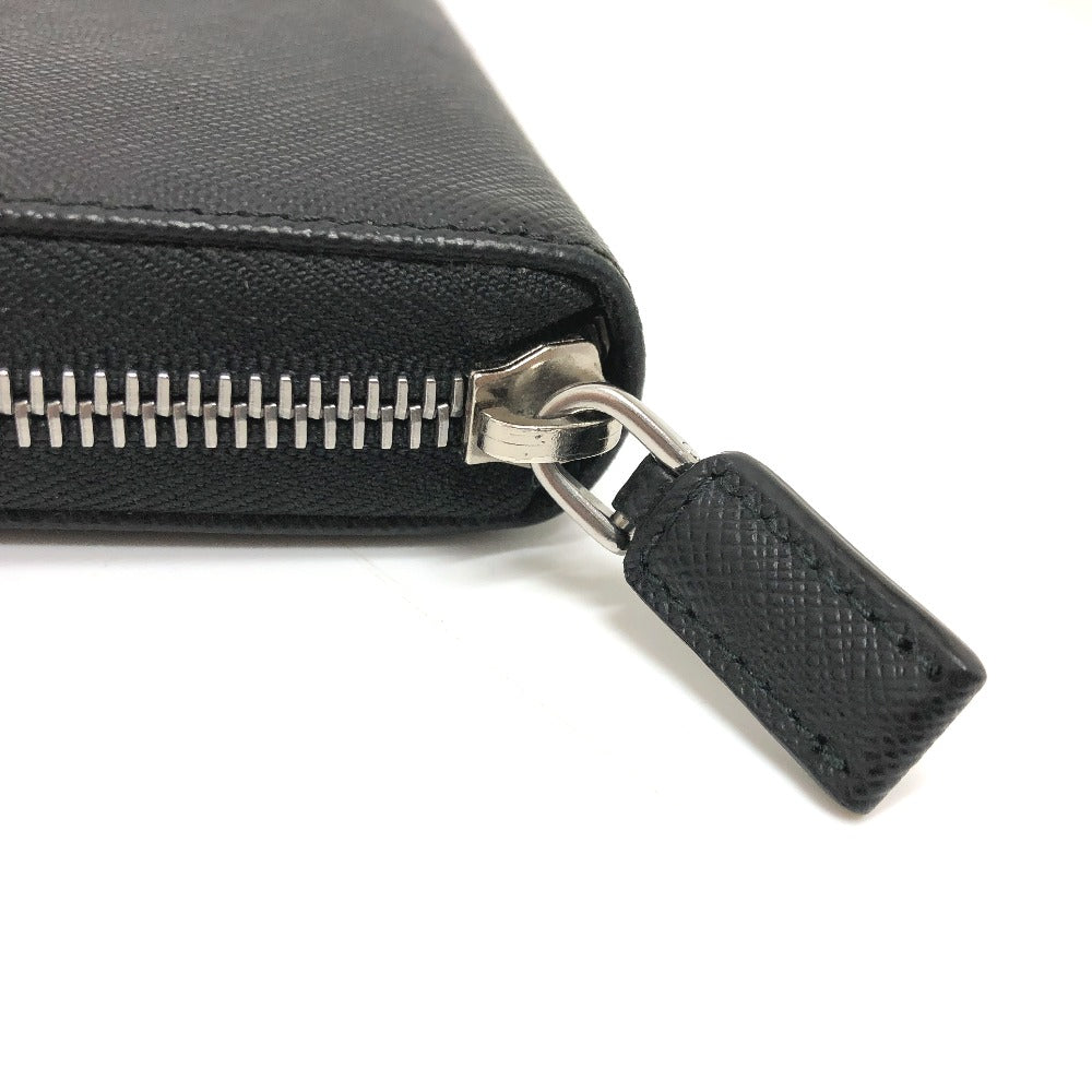 PRADA Long Wallet Purse 2ML317 Safiano leather black logo Women Used Authentic