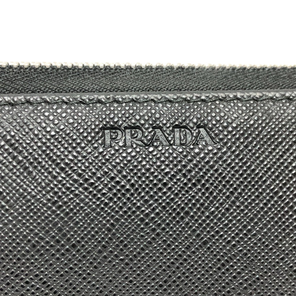 PRADA Long Wallet Purse 2ML317 Safiano leather black logo Women Used Authentic