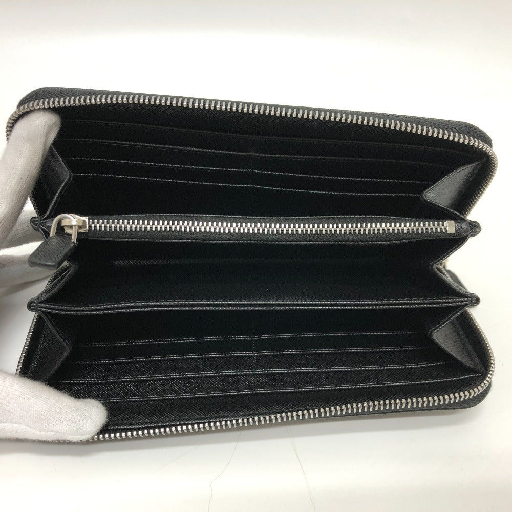 PRADA Long Wallet Purse 2ML317 Safiano leather black logo Women Used Authentic