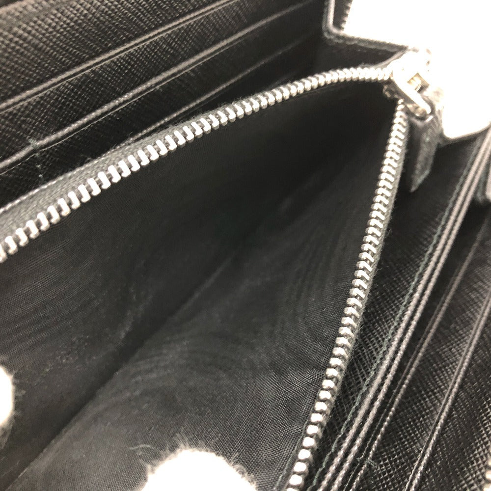 PRADA Long Wallet Purse 2ML317 Safiano leather black logo Women Used Authentic