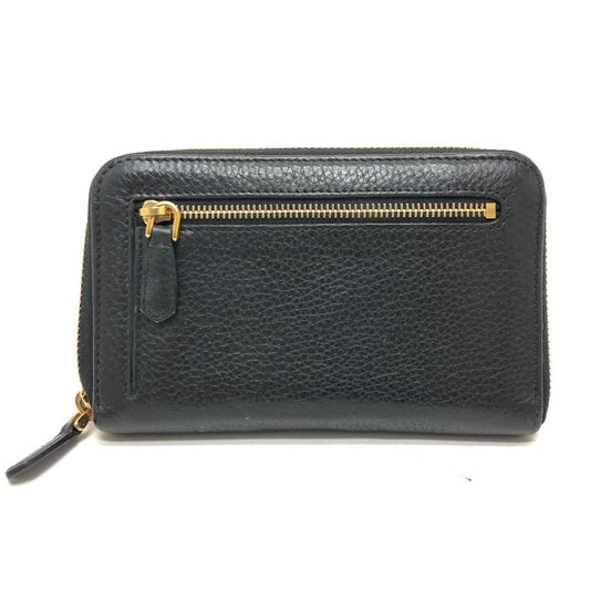 PRADA Long Wallet Purse 1ML157 leather black logo