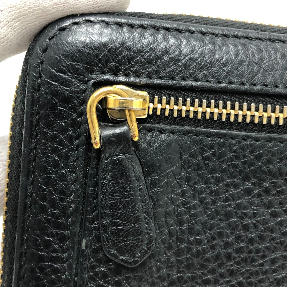 PRADA Long Wallet Purse 1ML157 leather black logo