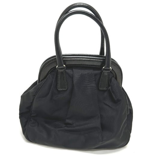 PRADA Handbag Nylon / leather black Evening bear