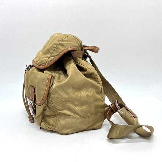 PRADA Backpack Nylon Brown With logo