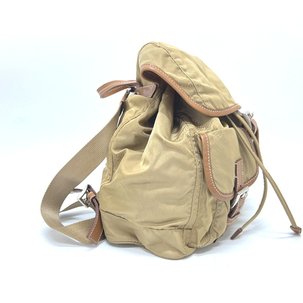 PRADA Backpack Nylon Brown With logo