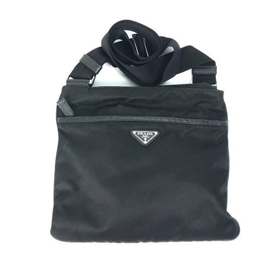 PRADA Shoulder Bag 2VH053 Nylon / leather black Bag Triangle logo mens Used Authentic