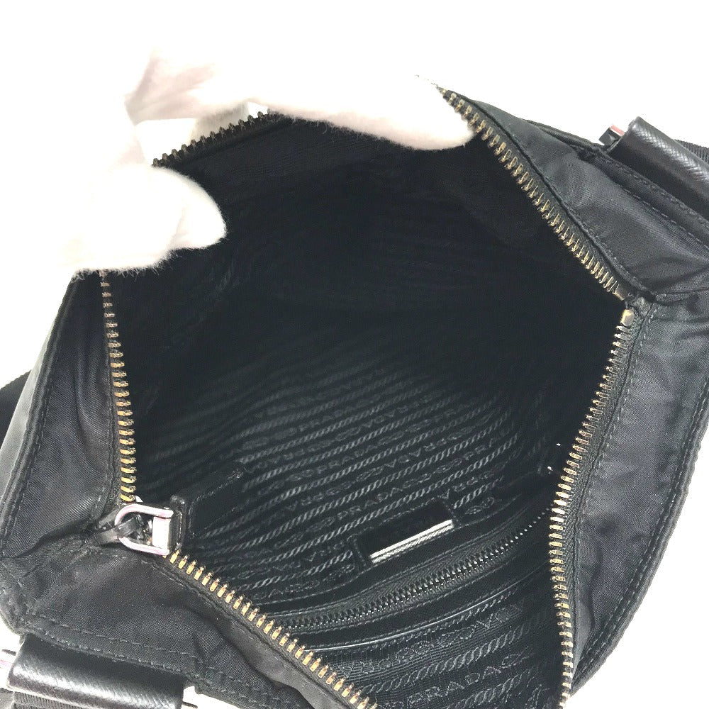PRADA Shoulder Bag 2VH053 Nylon / leather black Bag Triangle logo mens Used Authentic