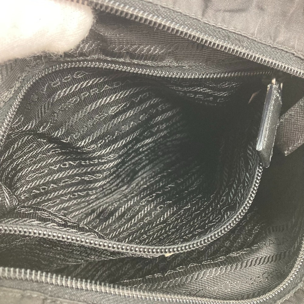 PRADA Shoulder Bag Nylon black Crossbody pochette bag Triangle logo plate