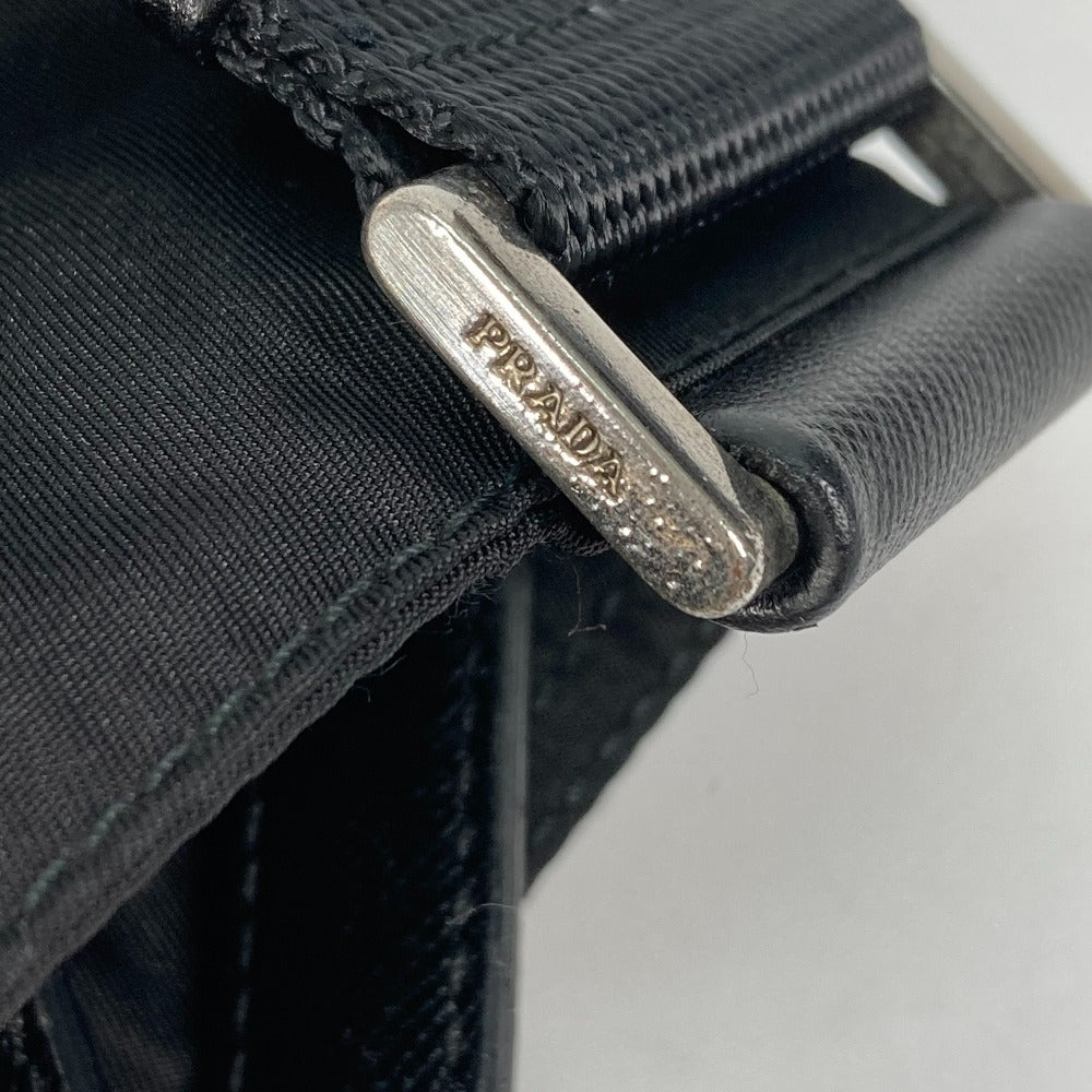 PRADA Shoulder Bag Nylon black Crossbody pochette bag Triangle logo plate