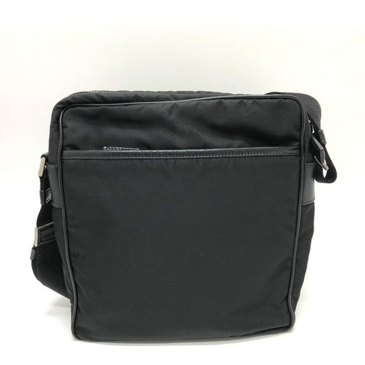 PRADA Shoulder Bag 2VH002 Nylon black Renylon Triangle Logo Women Secondhand Authentic