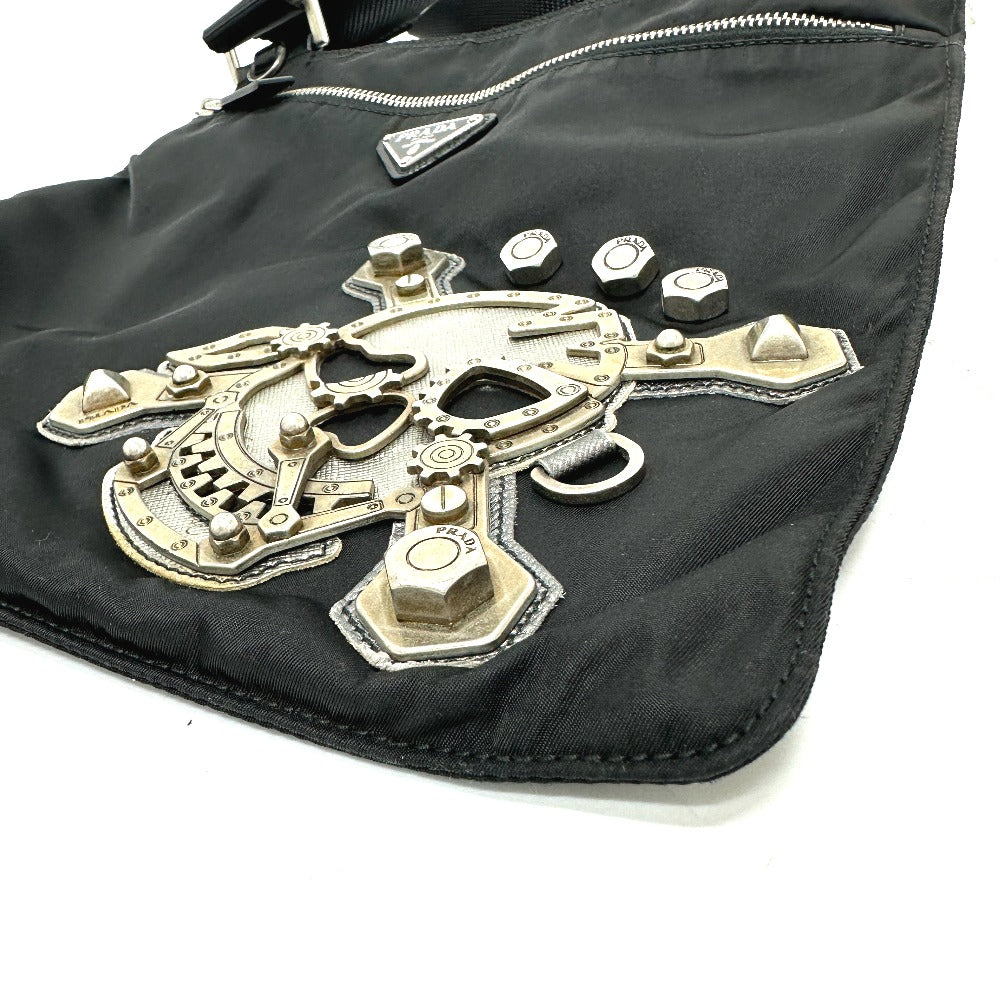 PRADA Shoulder Bag VA0859 Nylon black Triangle Plate Skull