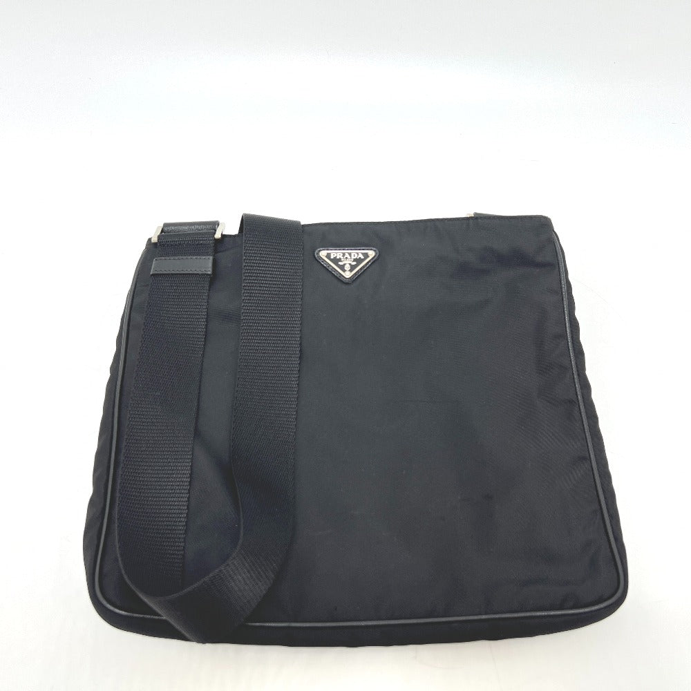 PRADA Shoulder Bag VA0251 Nylon black triangle plate