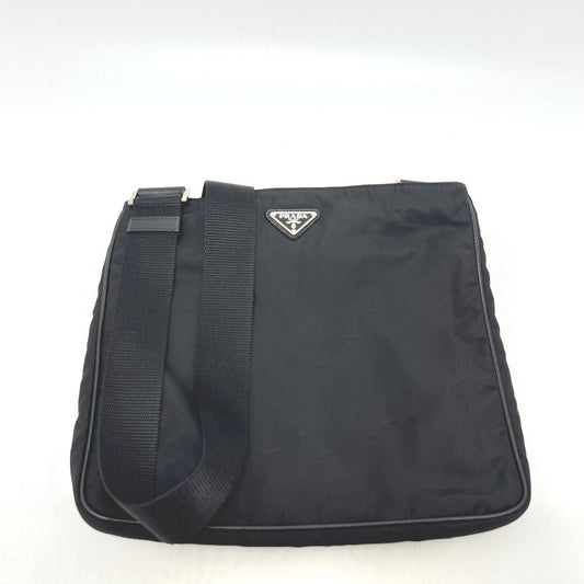 PRADA Shoulder Bag VA0251 Nylon black triangle plate