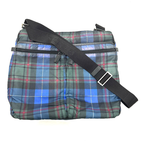 PRADA Shoulder Bag Nylon multicolor Triangle Plate Check Pattern