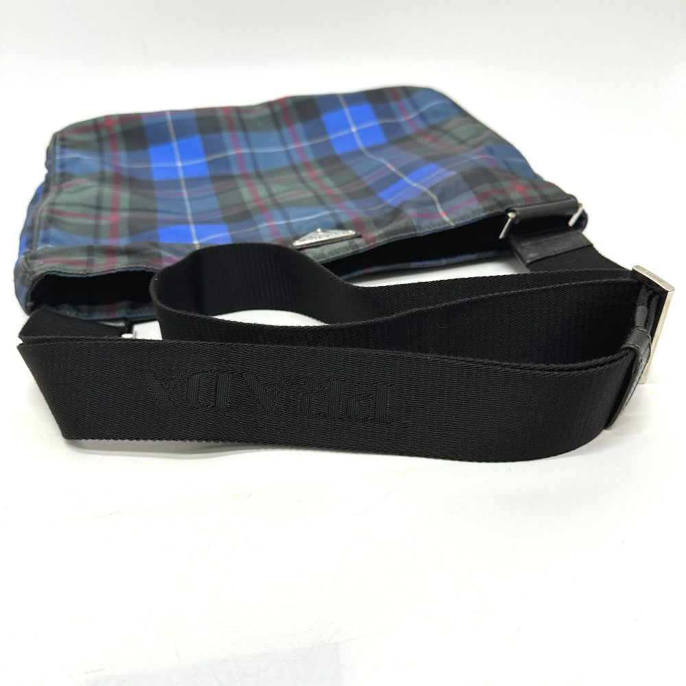 PRADA Shoulder Bag Nylon multicolor Triangle Plate Check Pattern