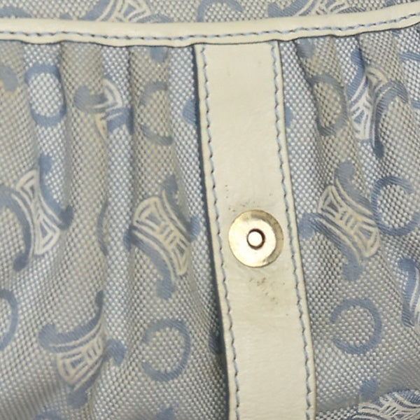 CELINE Shoulder Bag Canvas, Leather light blue Diagonal Women Used Authentic