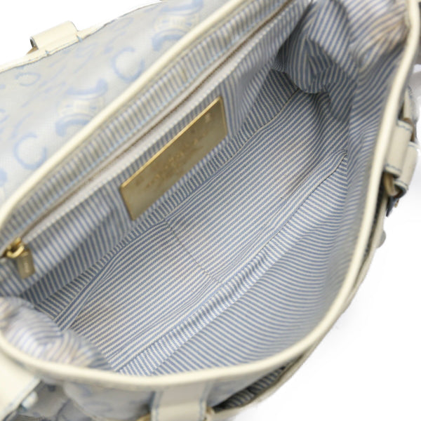 CELINE Shoulder Bag Canvas, Leather light blue Diagonal Women Used Authentic