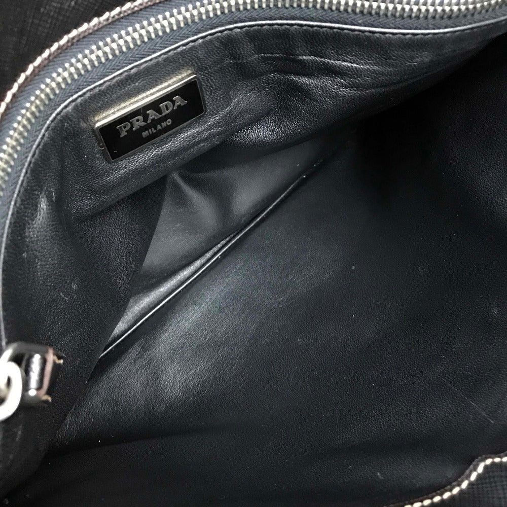 PRADA Clutch bag VR074C leather black Safiano Bijou x studs unisex(Unisex) Used Authentic