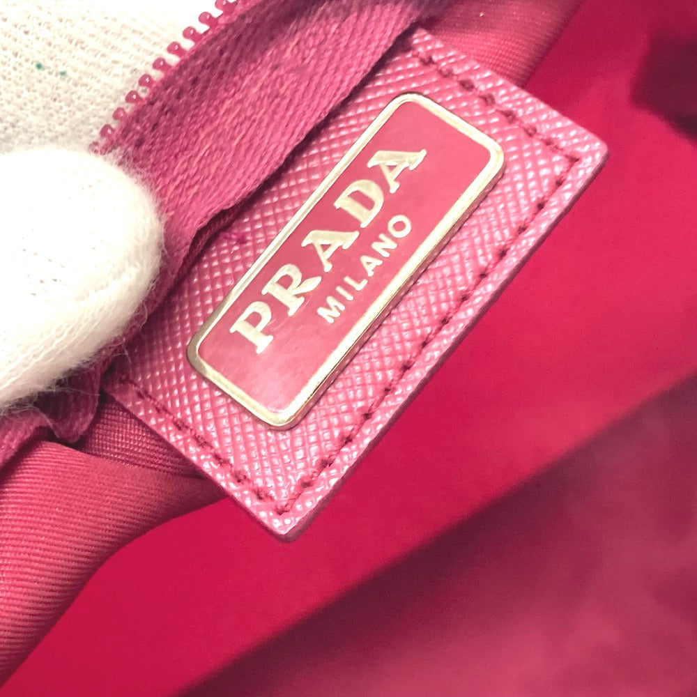 PRADA Pouch Nylon Red triangle plate Women Used Authentic