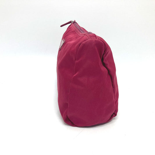 PRADA Pouch Nylon Red triangle plate Women Used Authentic