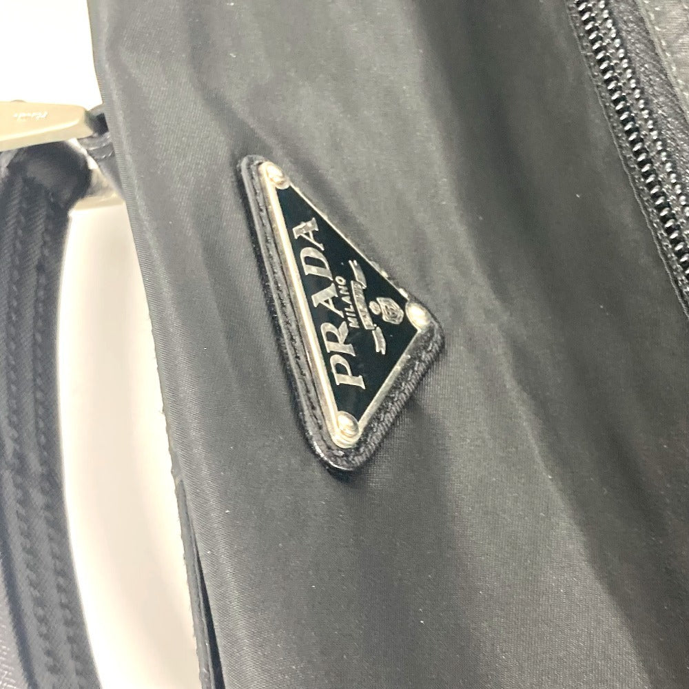 PRADA Boston Duffel bag Nylon black Triangle logo plate unisex(Unisex) Used Authentic