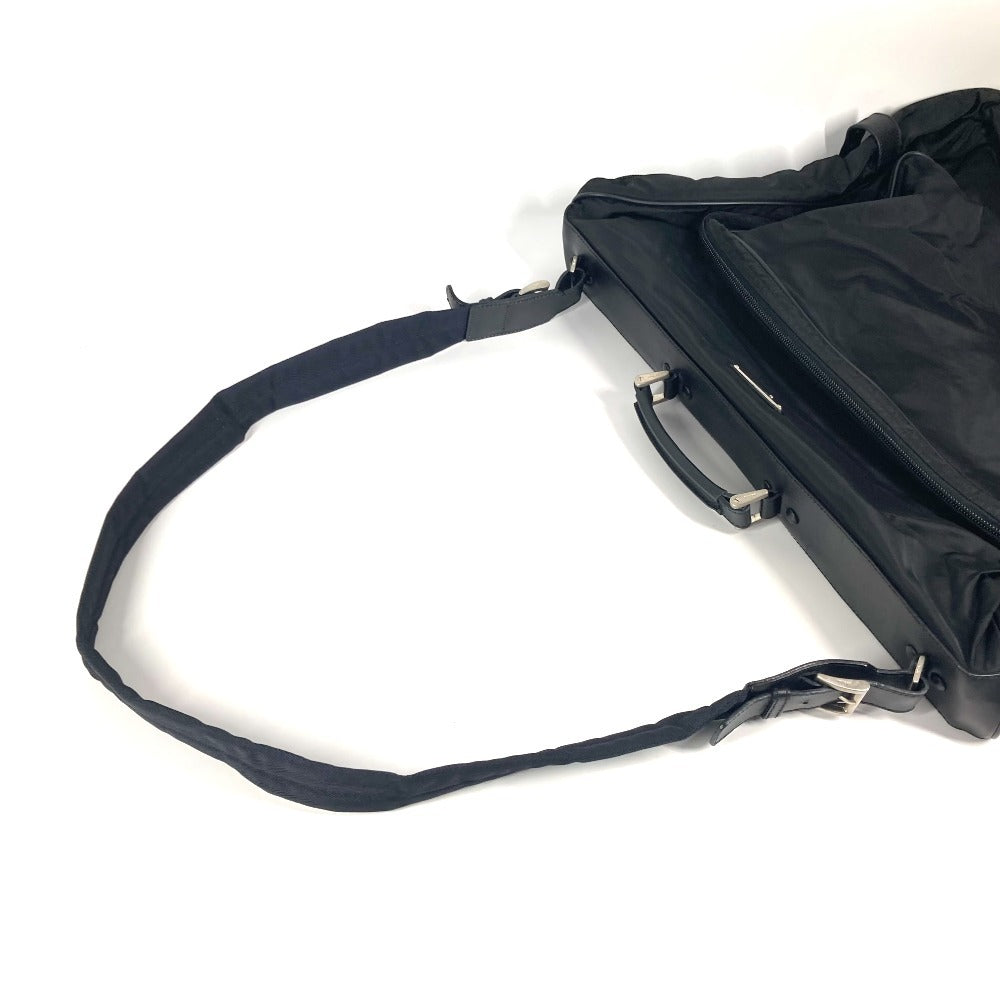 PRADA Boston Duffel bag Nylon black Triangle logo plate unisex(Unisex) Used Authentic