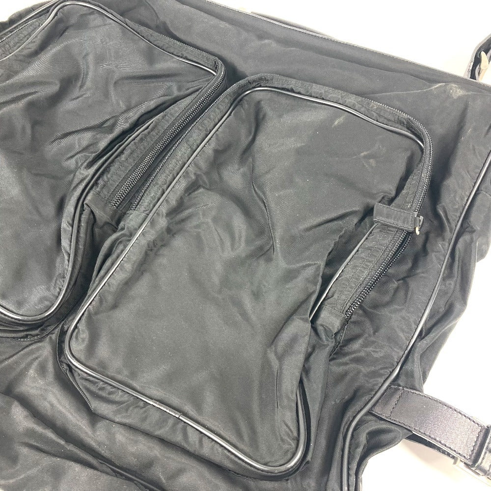 PRADA Boston Duffel bag Nylon black Triangle logo plate unisex(Unisex) Used Authentic