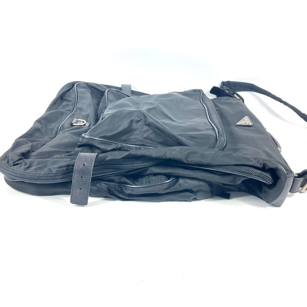 PRADA Boston Duffel bag Nylon black Triangle logo plate unisex(Unisex) Used Authentic