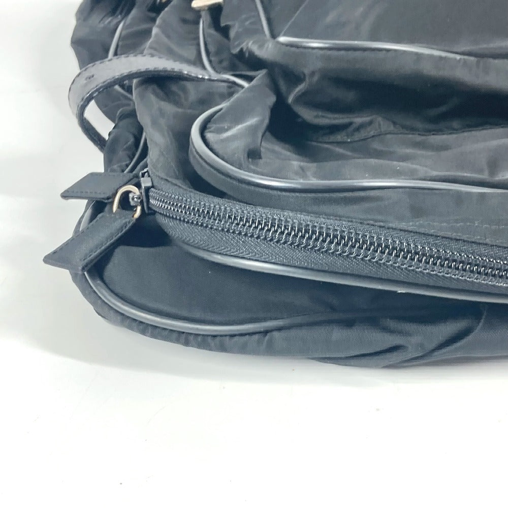 PRADA Boston Duffel bag Nylon black Triangle logo plate unisex(Unisex) Used Authentic