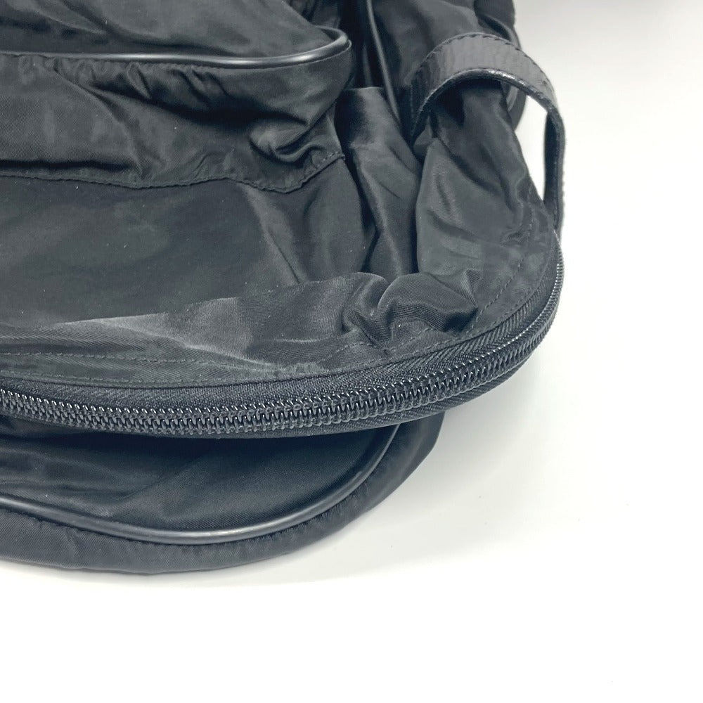 PRADA Boston Duffel bag Nylon black Triangle logo plate unisex(Unisex) Used Authentic