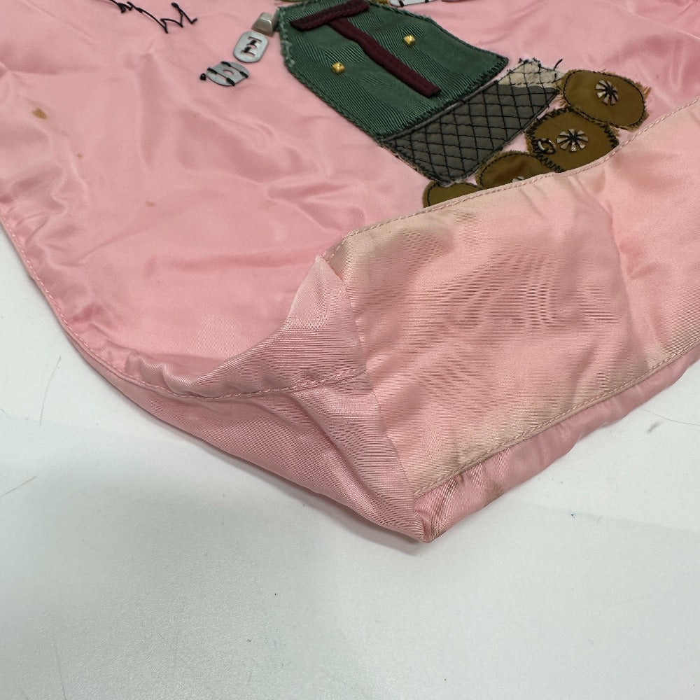 PRADA Tote Bag BR2897 Nylon pink robot Women Used Authentic