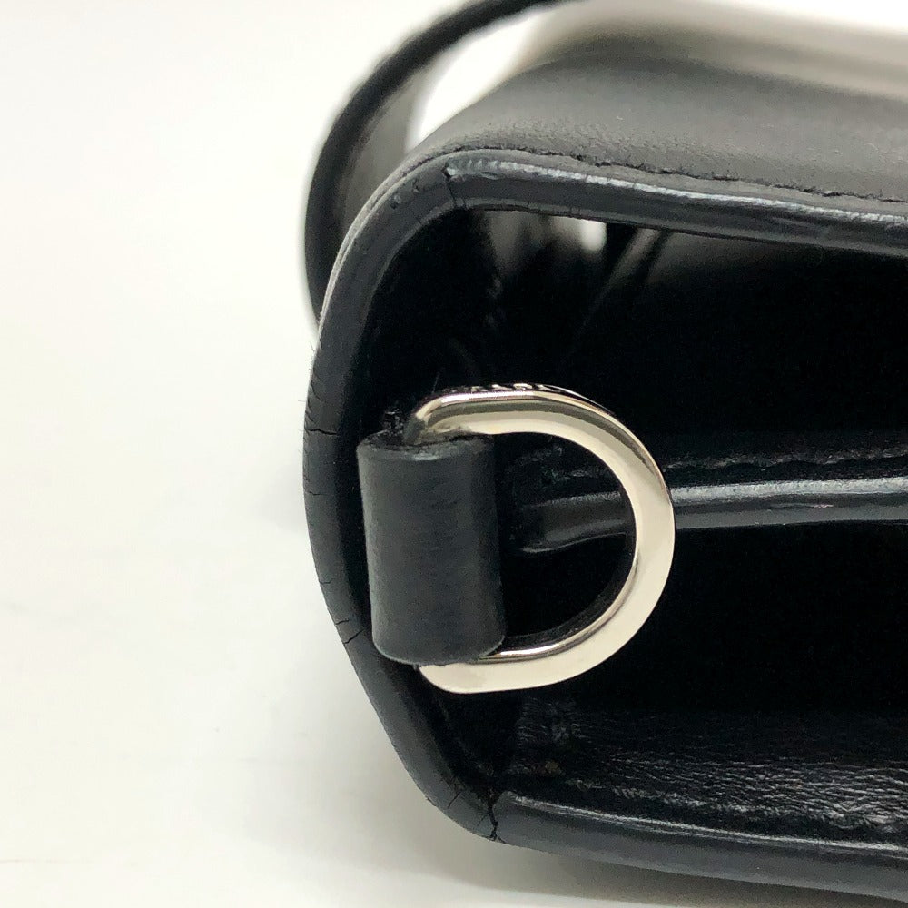 PRADA Shoulder Bag 1BD067 leather black ribbon