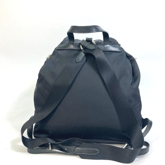 PRADA Backpack 1BZ811 Nylon black logo Studs mens Secondhand Authentic