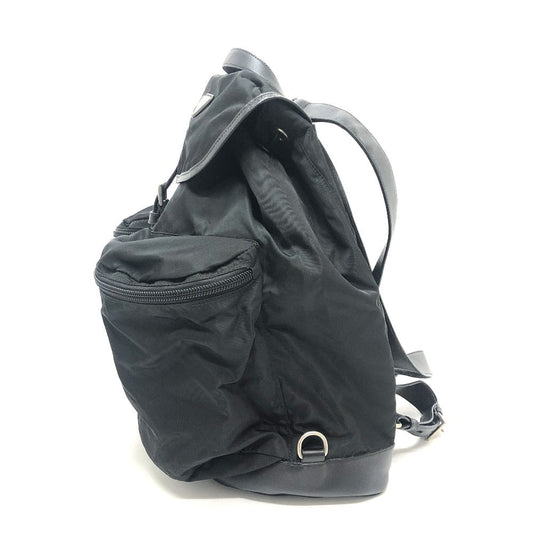 PRADA Backpack V130 Nylon black Double pocket