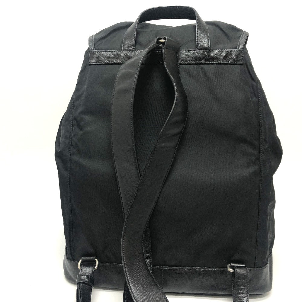 PRADA Backpack V130 Nylon black Double pocket