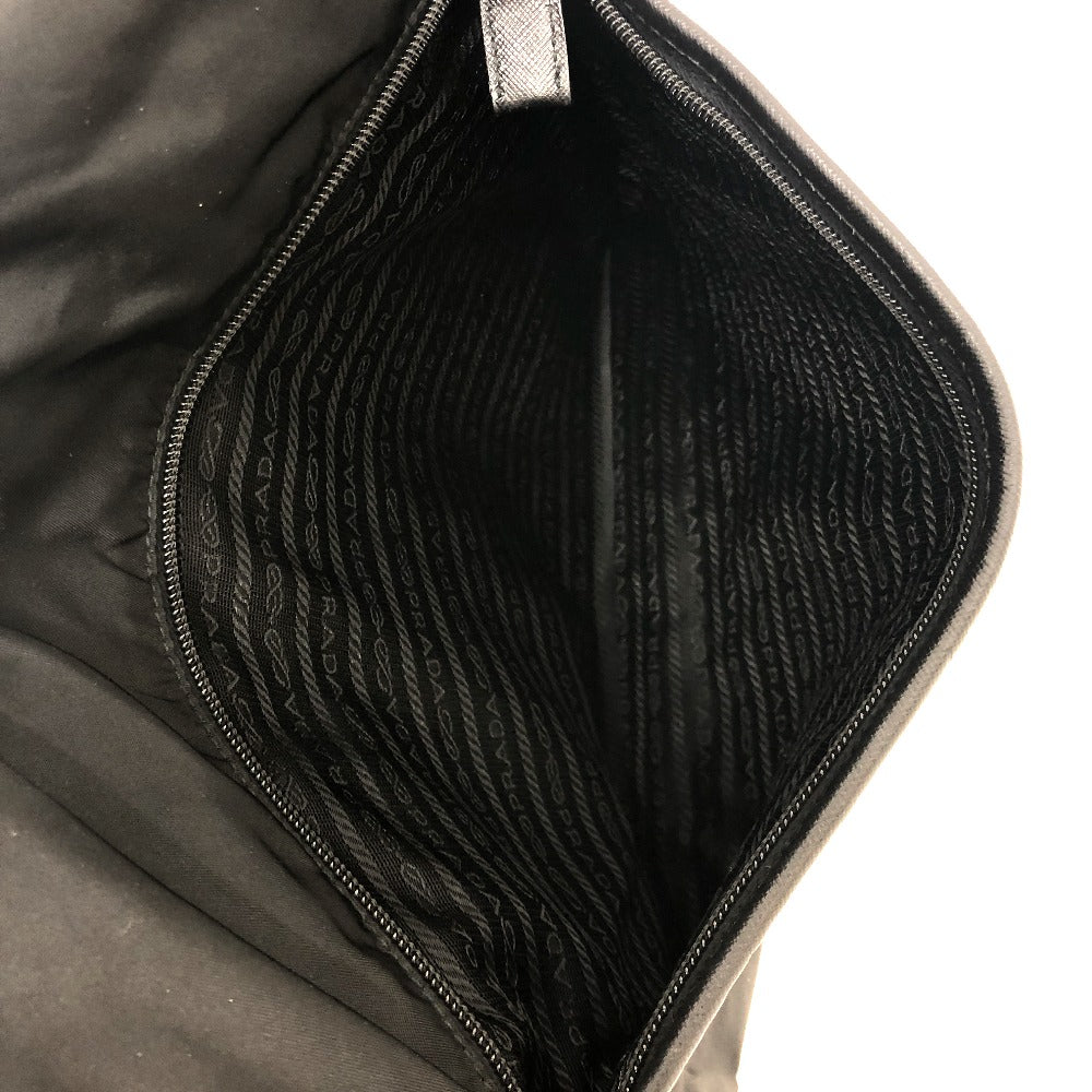 PRADA Shoulder Bag ‚u166 Nylon / leather black mens Used Authentic