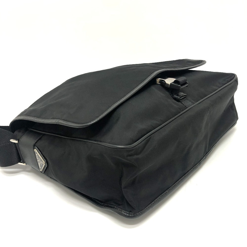 PRADA Shoulder Bag ‚u166 Nylon / leather black mens Used Authentic