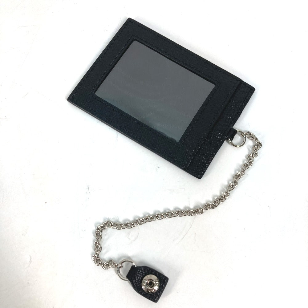 PRADA Folded wallet 1MH132 Nylon canvas, leather black Long Wallet Business Card Case Triangle logo plate Women Used Authentic