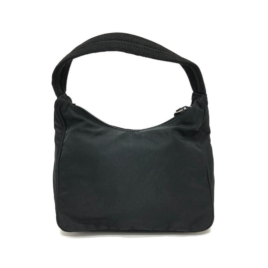 PRADA Handbag MV515 Nylon black Triangular plate Women Used Authentic