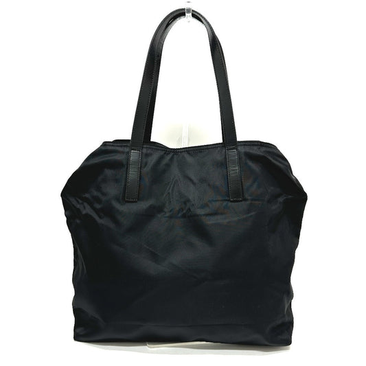 PRADA Tote Bag Nylon black Triangular plate