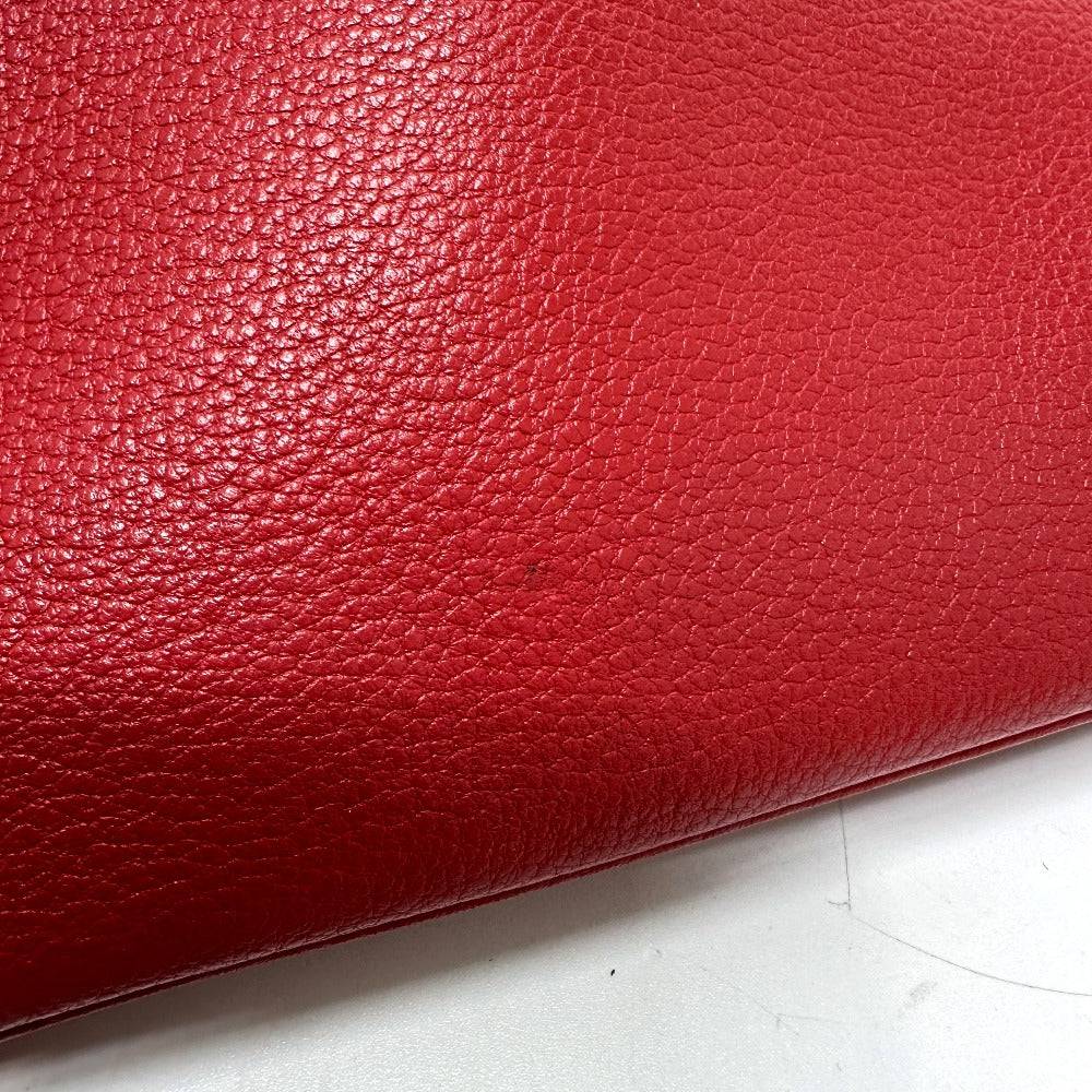 PRADA Shoulder Bag 1BH046 leather Red logo Women Used Authentic