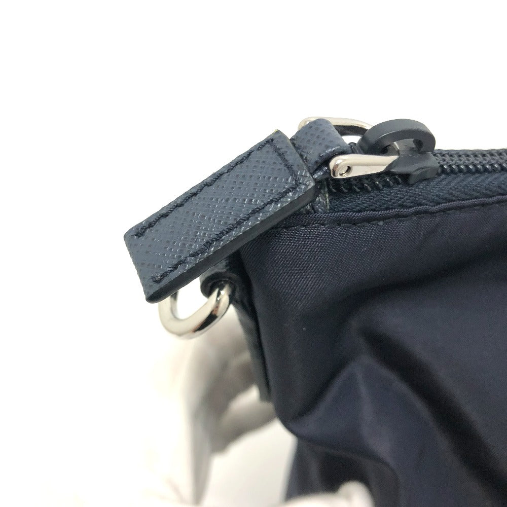 PRADA Shoulder Bag 1BG189 Nylon Navy Triangle logo Tote Bag/Crossbody